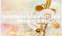 手机暂停服务是什么意思（拨打手机暂停服务是什么意思）