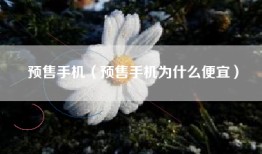 预售手机（预售手机为什么便宜）